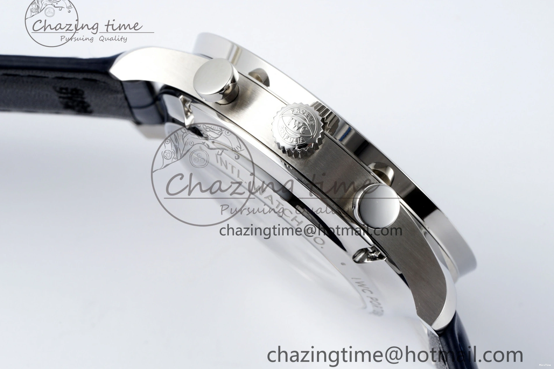 MIROTIME 0206 Portuguese Chrono IW371620 APSF 1:1 Best Edition White Blue Dial on Blue Leather Strap A MultiPurpose 7039